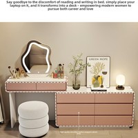 Nouvelle coiffeuse de chambre en bois avec tiroirs intégrés, armoire de rangement ultra-étroite style crème