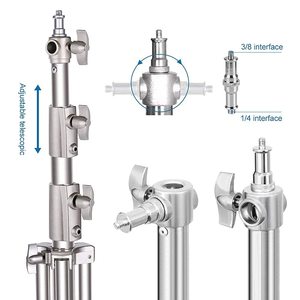 Équipement de studio <span class=keywords><strong>Hoto</strong></span> Diffusion en direct en acier inoxydable 2.8M Trépied rembourré à ressort Support léger robuste pour Softbox - Product Image 5