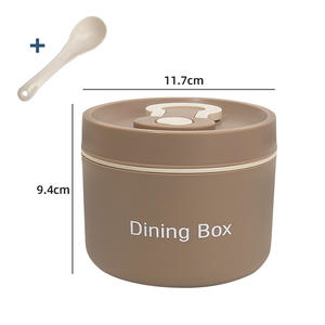 Boîte à lunch isotherme empilable ronde en acier inoxydable 304 portable pour enfants avec poignée - Product Image 6