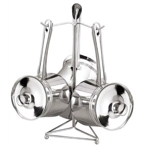 Cafetière arabe <span class=keywords><strong>vintage</strong></span>, cafetière martelée Cezve Ibrik avec poignée en métal, cafetière grecque turque en acier inoxydable - Product Image 3