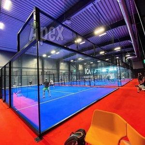 Campo da Padel Indoor Certificato <span class=keywords><strong>APEX</strong></span> CE/FIP con Erba Sintetica Ignifuga - Caratterizzato da Vetrate Panoramiche - Product Image 5