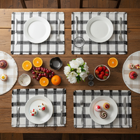 Napperons de table de cuisine élégants en coton personnalisés avec pompons en coton et polyester multi-usages