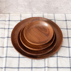 Assiettes de service rondes <span class=keywords><strong>en</strong></span> <span class=keywords><strong>bois</strong></span>, 9 plats <span class=keywords><strong>en</strong></span> <span class=keywords><strong>bois</strong></span> de noyer noir, assiettes de service à vendre - Product Image 5