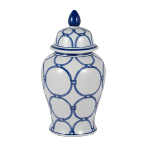 Vaso Decorativo in Ceramica con Motivo Blu e Bianco, Altezza 12 Pollici, per Soggiorno, Camera da Letto, Ufficio, Centrotavola Moderno per la Casa - Product Image 2