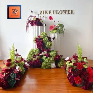 Area giardino all'aperto moderno tavolo Scape finta composizione floreale nido di uccello centrotavola misto verde laurea a mano seta - Product Image 6