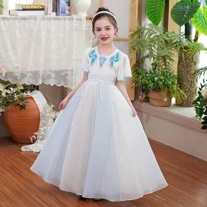 Costume Hanfu pour petite fille et adulte, style ancien, printemps-été, à fleurs, manches courtes, super féerique - Product Image 3