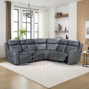 מודרני רב-תכליתי בצורת l-reciner ספה חשמלית מיטת ספה חשמלית עם סלון סלון ריהוט מסגרת עץ 7019 מסגרת