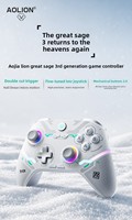Manette de jeu multiplateforme éco-responsable AOLION ForSwitch2 avec éclairage, double vibration, joystick 2.4G et programmation de macros