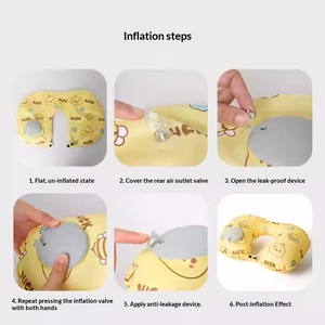 Almohada de Viaje Inflable en Forma de U, de TPU, con Diseño de Dibujos Animados, Portátil y Plegable para Viajes en Auto o en Avión - Product Image 4