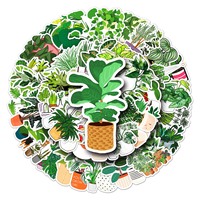 50 pièces haute qualité Art frais Simple plante naturelle motif personnalité botanique autocollant grand livre coque de téléphone guitare garde-robe autocollant