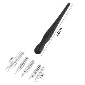23834 Kit de stylo plume de calligraphie 7 pièces comprenant de l'encre de dessin noire et 5 plumes de calligraphie différentes - Product Image 2