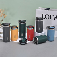 Termo de Viaje de Acero Inoxidable Personalizado de 350 ml y 450 ml para Bebidas Calientes y Frías, Taza de Café con Tapa, Taza de Vacío con Aislamiento de Doble Pared