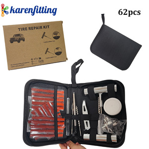 ชุดซ่อมยางรถยนต์ Karenfitting 62 ชิ้น พร้อมแผ่นปะและเครื่องมือสำหรับซ่อมฉุกเฉินรถยนต์และรถบรรทุก - Product Image 1