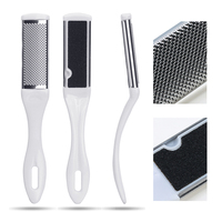 Petit lime à pieds et râpe à pieds incurvés double face en acier inoxydable, professionnel et portable pour pédicure