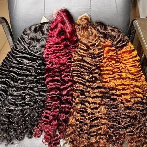 40英寸长原发越南发深波浪假发250%密度缅甸卷发假发处女印度发直发假发 - Product Image 3