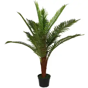 Venda por atacado jardim verde bonsai artificial palmeira para decoração caseira