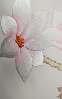 Papier peint haut de gamme peint à la main, broderie perlée, broderie florale 3D, peinture murale d'oiseaux, art mural texturé de luxe pour hôtel et villa
