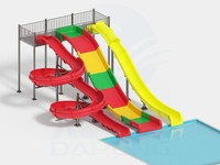Beli hiburan kolam renang mainan anak karnaval wahana fiberglass perosotan air