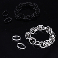 VEROMCA Vente en gros Fermoir elliptique rond en acier inoxydable argenté Modèle BTN011 pour accessoires de fabrication de bijoux Fabriqué en Chine