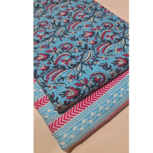 Tela floral de algodón orgánico, estampada a mano y con serigrafía multicolor, textil indio para prendas y bolsos. - Product Image 1