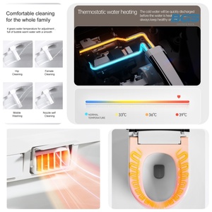 Inodoro WC Inteligente Eléctrico de Cerámica de Una Sola Pieza con Diseño Europeo, Descarga Automática, Limpieza y Control Remoto para Baño - Product Image 6