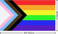 Drapeau arc-en-ciel de la fierté gay 3'x5' – Drapeau arc-en-ciel à tenir à la main pour la fierté LGBTQ