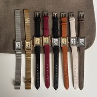 Montre à quartz pour femme LYN-206, tendance, simple, carrée, décontractée, polyvalente, rétro, dorée