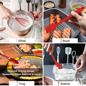 10 Cái Dụng Cụ Nhà Bếp Tay Cầm Bằng Silicon Bộ Dụng Cụ Nấu Ăn Bằng Silicon Bộ Dụng Cụ Nấu Ăn Bằng Silicon Có Sẵn 4 Màu - Product Image 6