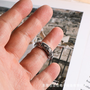 <b>Titanium</b> Steel Rotating <b>Ring</b> SA986 Men's Personalized Jewelry Gift Letter Pattern Cross Diamond Design - Product Image 4