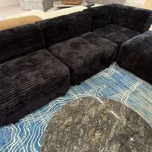 طقم أريكة قابلة للتحويل عالية الجودة مع حشوة إسفنجية، مقعدين بتصميم عصري سهل التجميع - Product Image 4