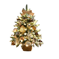 Nouvel Arbre de Noël d'Intérieur Style Coréen, Ensemble de Feuilles Mixtes, Lumières Multicolores, Haute Qualité, pour le Commerce International