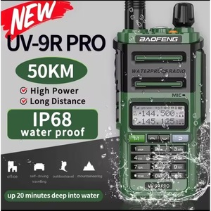 Walkie Talkie Uv-9r Pro de 8800mAh, Resistente al Agua IP68, Largo Alcance de 50km, Verde Militar, Licencia Privada, Control VOX - Product Image 1