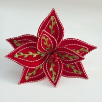 Fleurs artificielles de Poinsettia en polyester pour décoration d'arbre de Noël intérieur, taille et couleur personnalisables, excellente qualité, pour usage domestique et commercial, idéales pour les fêtes.