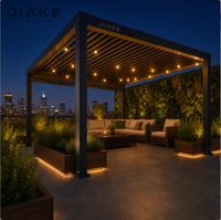Pergola en aluminium Jiake 6063-T5 avec toit à lames motorisées pour jardin urbain, patio, gazebo, terrasse extérieure, pavillon