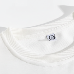 Jersey de cuello redondo a rayas bordado personalizado, ropa de calle informal, jersey de alta calidad, liso teñido de felpa en blanco - Product Image 1