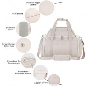 Sac de transport pour animaux de compagnie en cuir de qualité supérieure avec design approuvé par les compagnies aériennes, dessus extensible et maille respirante pour des voyages confortables des petits animaux - Product Image 4