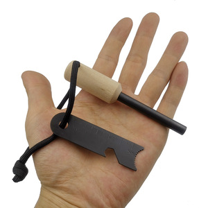 Stainless Steel <b>Fire</b> Starter Kit With Flint Survival Whistle Telescopic Stick Camping Gear Outdoor <b>Tools</b> - Product Image 3