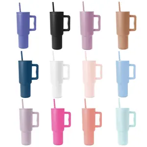 Gobelets de voyage isolés sous vide de 40oz en acier inoxydable 3.0 avec LOGO personnalisé tasses à café et bière tasses à eau avec poignée et paille