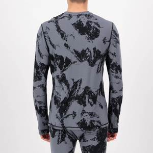 Nouveau design 2026 – Haut de base thermique respirant en <span class=keywords><strong>laine</strong></span> mérinos à manches longues pour homme, imprimé camouflage, idéal pour le ski - Product Image 5