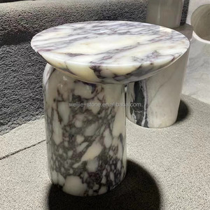 Moderner Couchtisch für das Wohnzimmer mit Marmorplatte aus Naturstein Calacatta Viola im individuellen T-Rahmen-Design, nordisch - Product Image 2