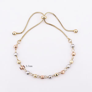 최신 종교 가톨릭 삼색 삼중 톤 묵주 팔찌, 사이즈 조절 가능한 비즈 팔찌 14K 골드필드 금 묵주 팔찌 - Product Image 2