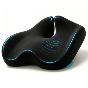 Nuevo cojín de espuma viscoelástica, silla de oficina de coche de rebote lento, hermoso cojín suave para aliviar la presión del coxis en las nalgas, negro - Product Image 1