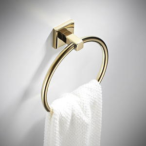 <span class=keywords><strong>Porte</strong></span>-serviettes mural de luxe en laiton doré 60 cm, étagère de rangement pour salle de bain, support épaissi pour serviettes de bain - Product Image 3