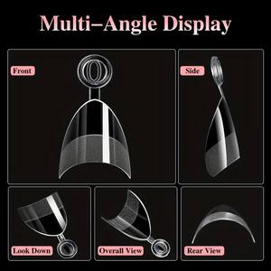 600 Uds. Puntas de <span class=keywords><strong>uñas</strong></span> de <span class=keywords><strong>Gel</strong></span> francés cortas de media cubierta transparente preformado mate <span class=keywords><strong>uñas</strong></span> <span class=keywords><strong>postizas</strong></span> francesas - Product Image 2