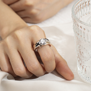 แหวนหมั้นเพชรเม็ดกลมหลากสีเพาะเลี้ยงในห้องปฏิบัติการ Messi Jewelry รุ่น MSR-1676 ทอง 18K - Product Image 1
