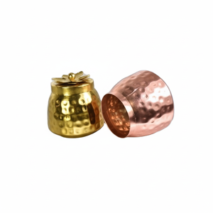 ทองเหลือง,โถเทียนเหล็กสไตล์เล็กเชิงเทียนมีฝาปิดขี้ผึ้งหม้อขี้ผึ้งแก้บนกล่องเหล็กหรูหราทองแดงอลูมิเนียม - Product Image 1