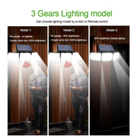Lampe murale solaire LED pliable pour jardin, étanche IP65, télécommande, capteur de lumière, installation automatique de nuit, angle réglable