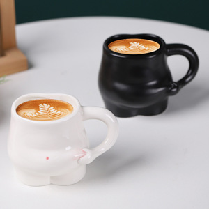 Mug en céramique de porcelaine à poignée ergonomique, design moderne et créatif, écologique, capacité 301-400 ml, pour la maison et les cafés - Product Image 2