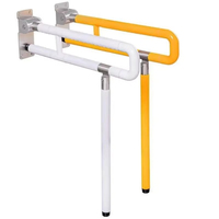 Barre d'appui pliable PinGer en nylon et alliage d'aluminium de 750 mm avec ventouse antidérapante, garantie 2 ans, pour personnes âgées et handicapées, pour toilettes