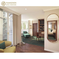 Ensembles de meubles de chambre d'hôtel en chêne massif de luxe sur mesure OEM, modernes, contemporains, écologiques, durables et robustes pour hôtels 5 étoiles